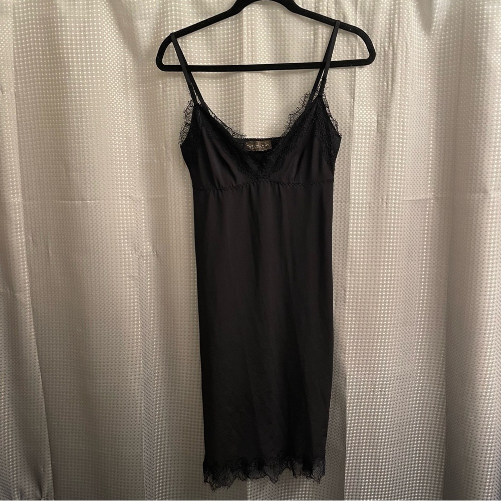 Rosemunde Copenhagen Black Lace Detail Slip Dress Size 38
